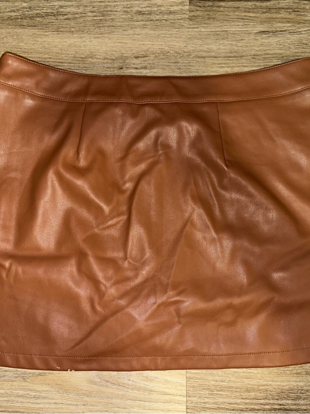 Boohoo Tan Faux Leather Mini Skirt